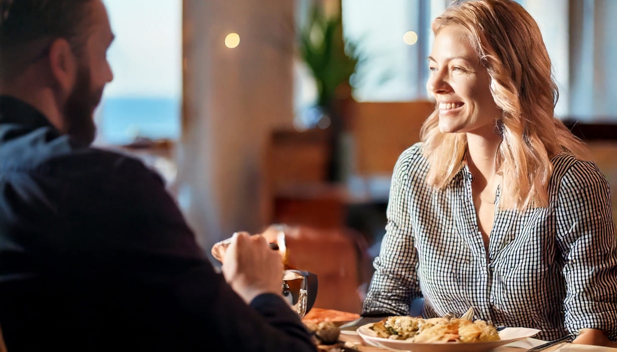 Couple enjoying a meal