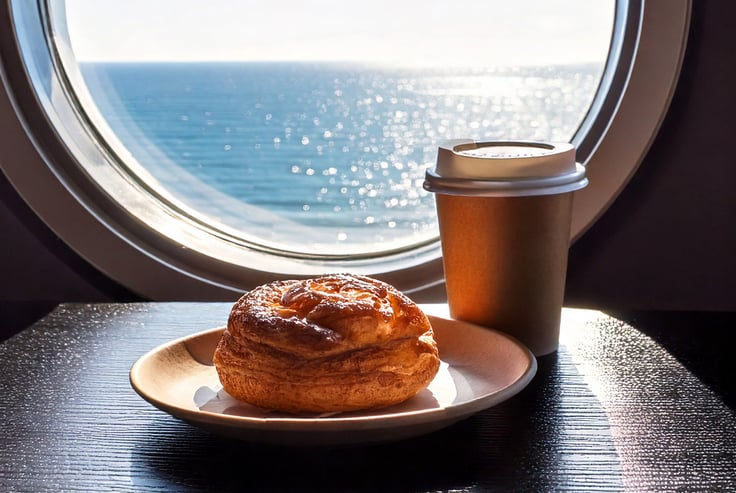 Danish pastry and a cup of coffee